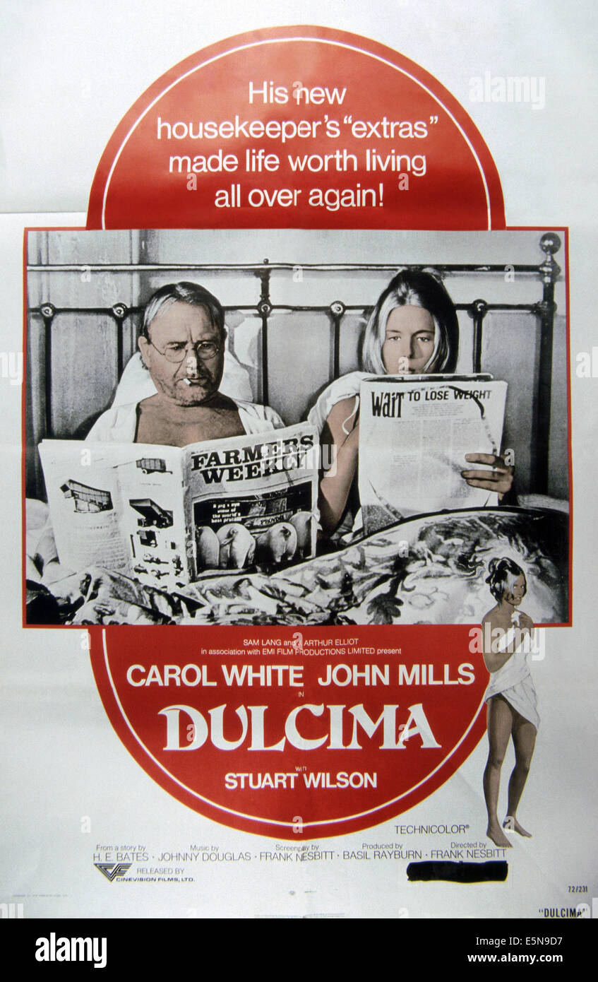 DULCIMA, da sinistra: John Mills, Carol bianco (due volte), 1971 Foto Stock