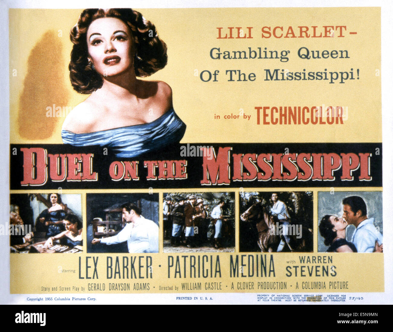 Duello sul Mississippi, Patricia Medina (top), 1955 Foto Stock