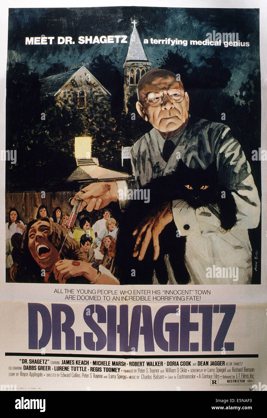 Il DR. SHAGETZ,(aka il male della città), U.S. poster, Dean Jagger, 1987. ©L-T film/cortesia Everett Collection Foto Stock