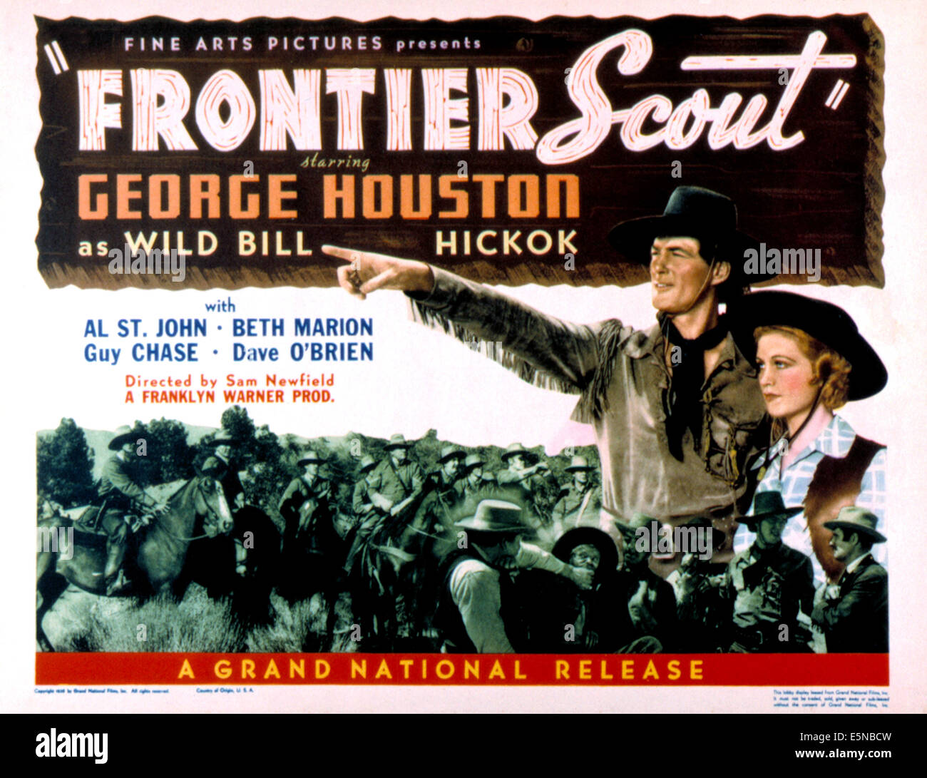 SCOUT DI FRONTIERA, George Houston, Beth Marion, 1938 Foto Stock