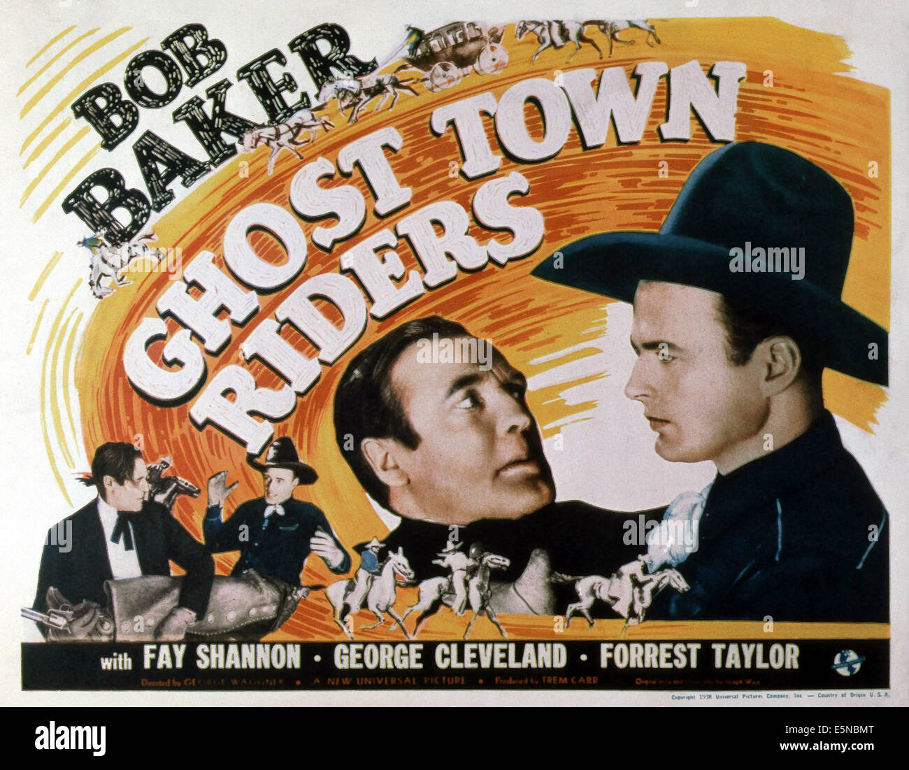GHOST TOWN RIDERS, Bob Baker (a destra), 1938 Foto Stock