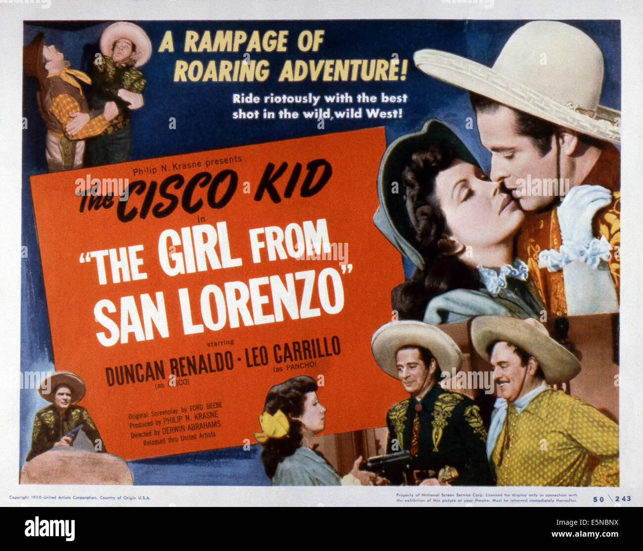 La ragazza DI SAN LORENZO, in alto a destra: Jane Adams, Duncan Renaldo; in basso a destra: Leo Carrillo, 1950 Foto Stock