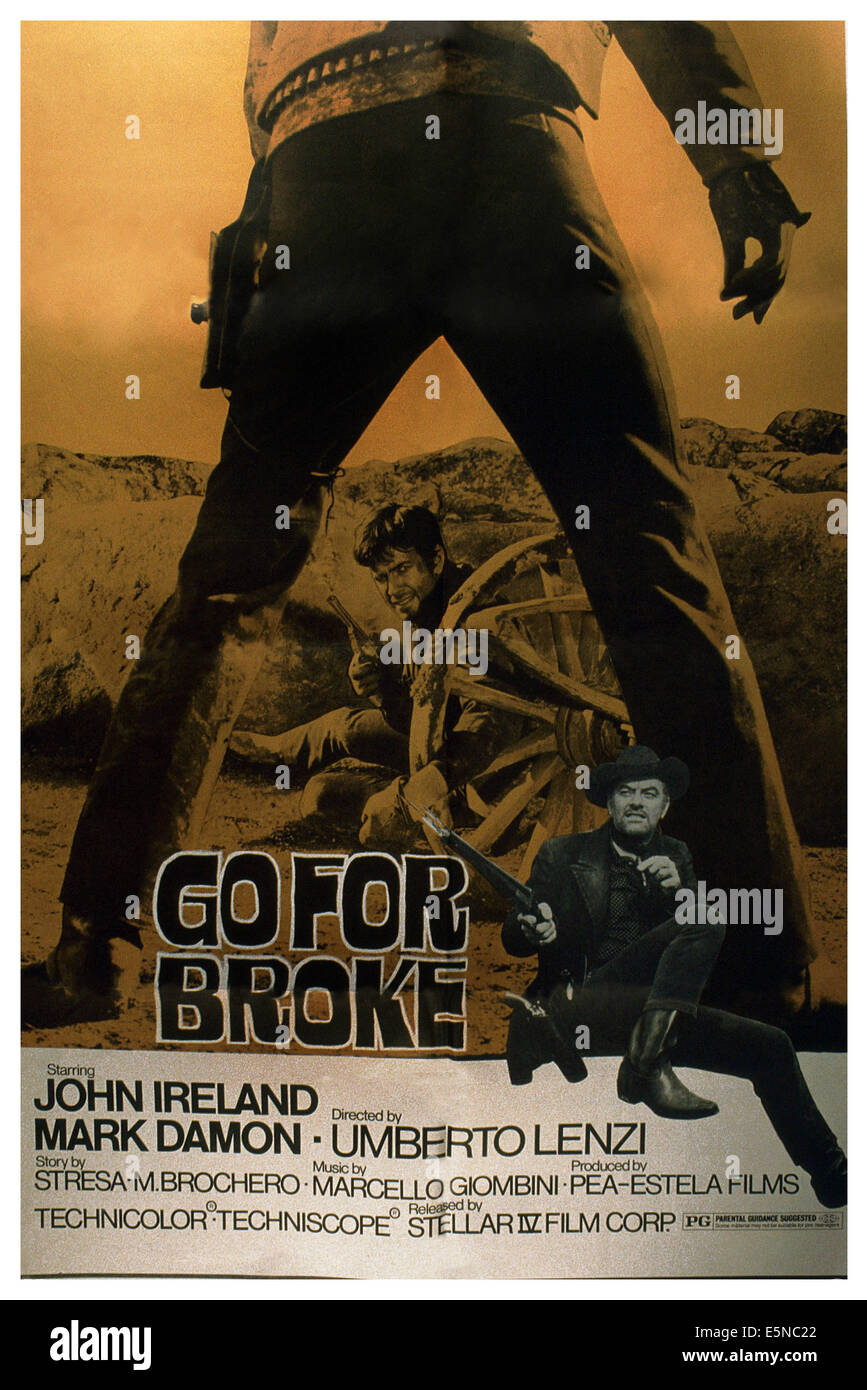 Andare per il rotto, (aka tutti fuori aka TUTTO PER TUTTO), poster, Mark Damon (centro), Giovanni Irlanda (in basso a destra), 1968 Foto Stock