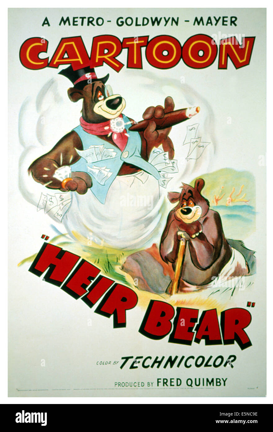 Erede di orso, Barney Bear, 1953 Foto Stock