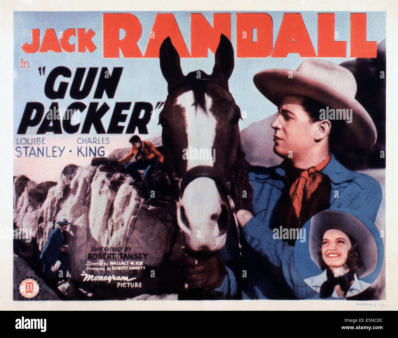 Imballatore a pistola, Jack Randall, Louise Stanley, 1938 Foto Stock