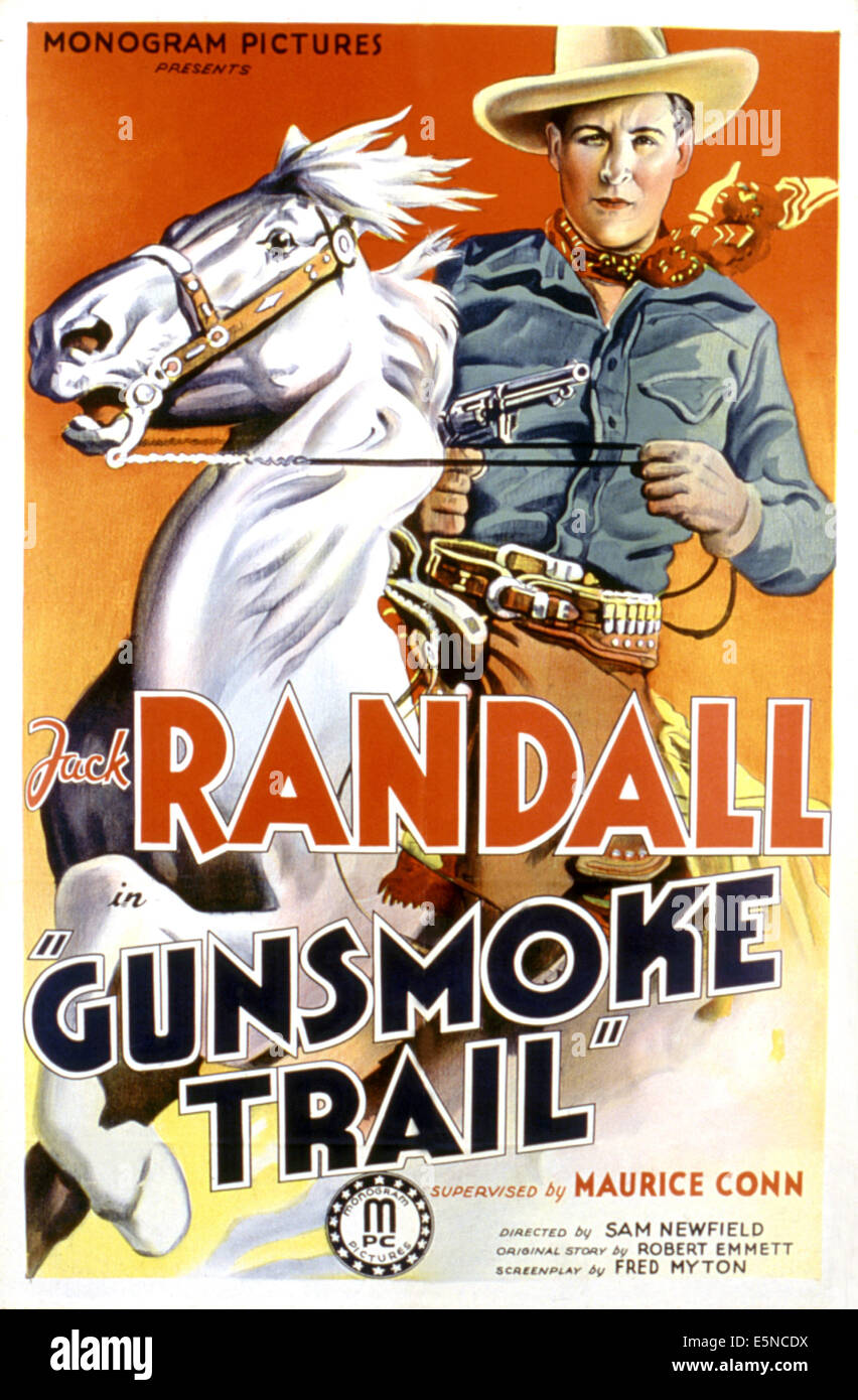 GUNSMOKE TRAIL, Jack Randall, 1938 Foto Stock