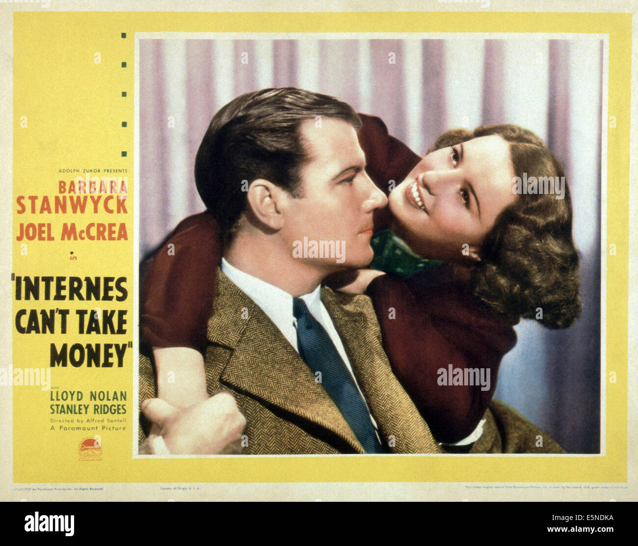 INTERNES NON RIESCE A PRENDERE IL DENARO, Joel McCrea, Barbara Stanwyck, 1937 Foto Stock