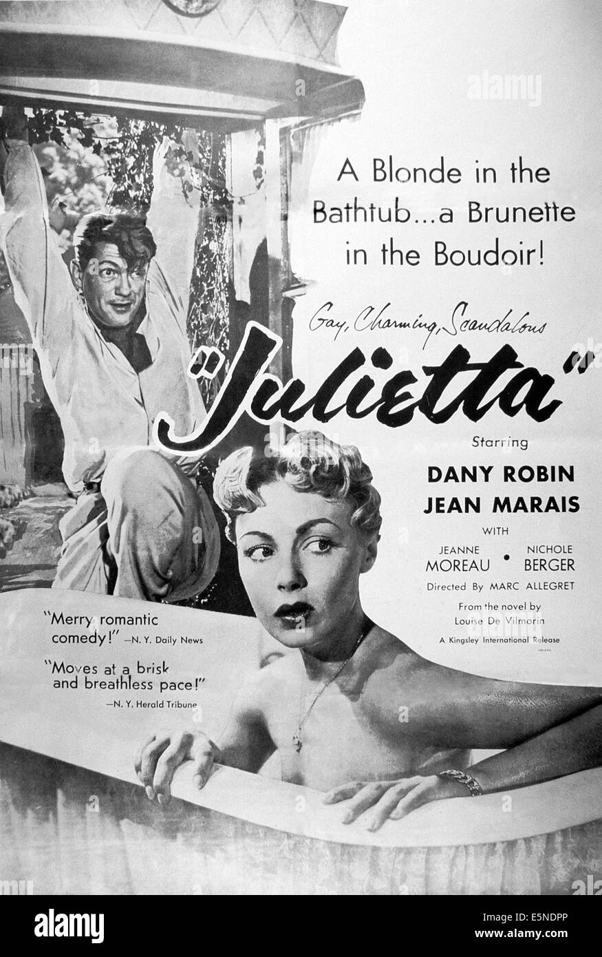 JULIETTA, dal lato posteriore sinistro: Jean Marais, Dany Robin, 1953 Foto Stock