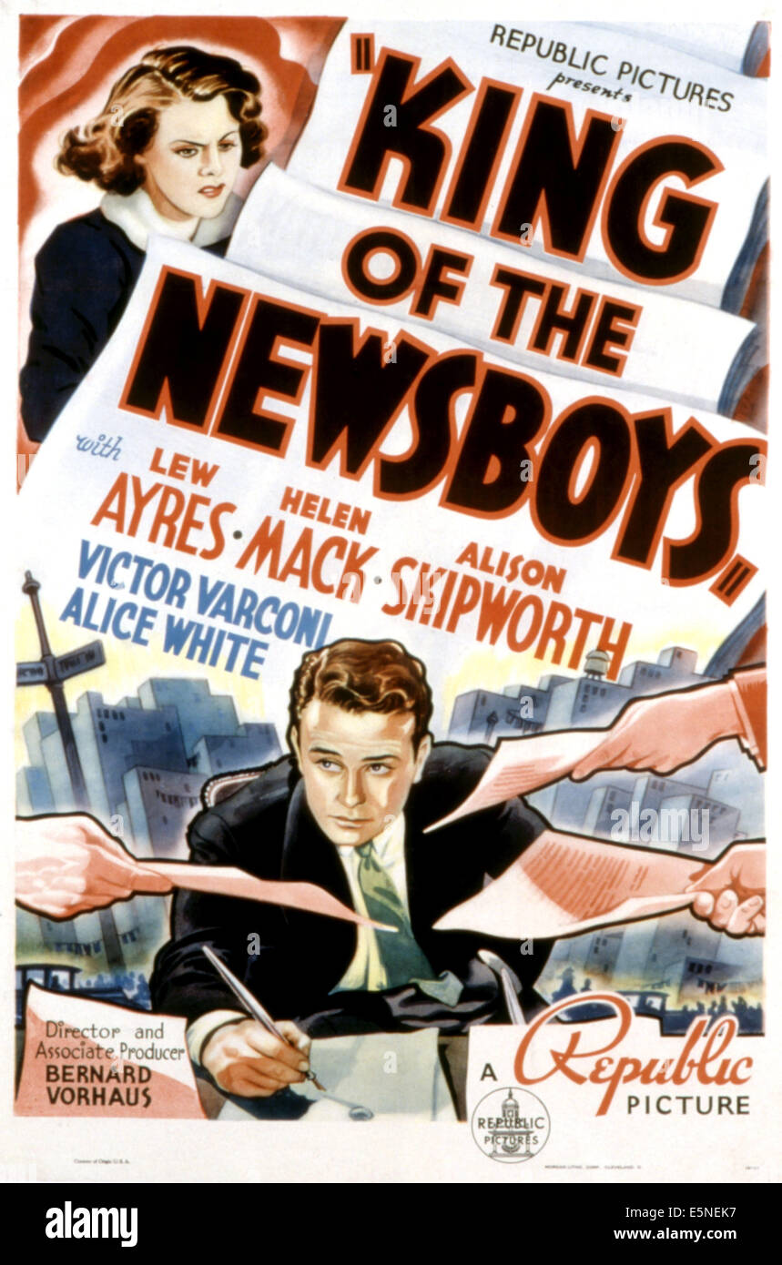 Re dei NEWSBOYS, Helen Mack, Lew Ayres, 1938 Foto Stock