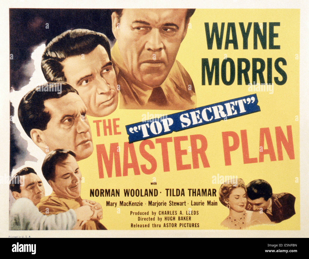 Il MASTER PLAN, dall'alto: Wayne Morris, Norman Wooland, Arnold Bell, 1955 Foto Stock