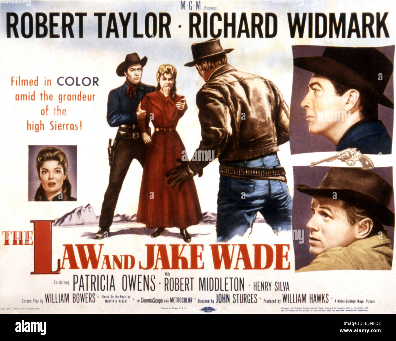 La LEGGE E JAKE WADE, Patricia Owens, Robert Taylor, Richard Widmark, 1958 Foto Stock