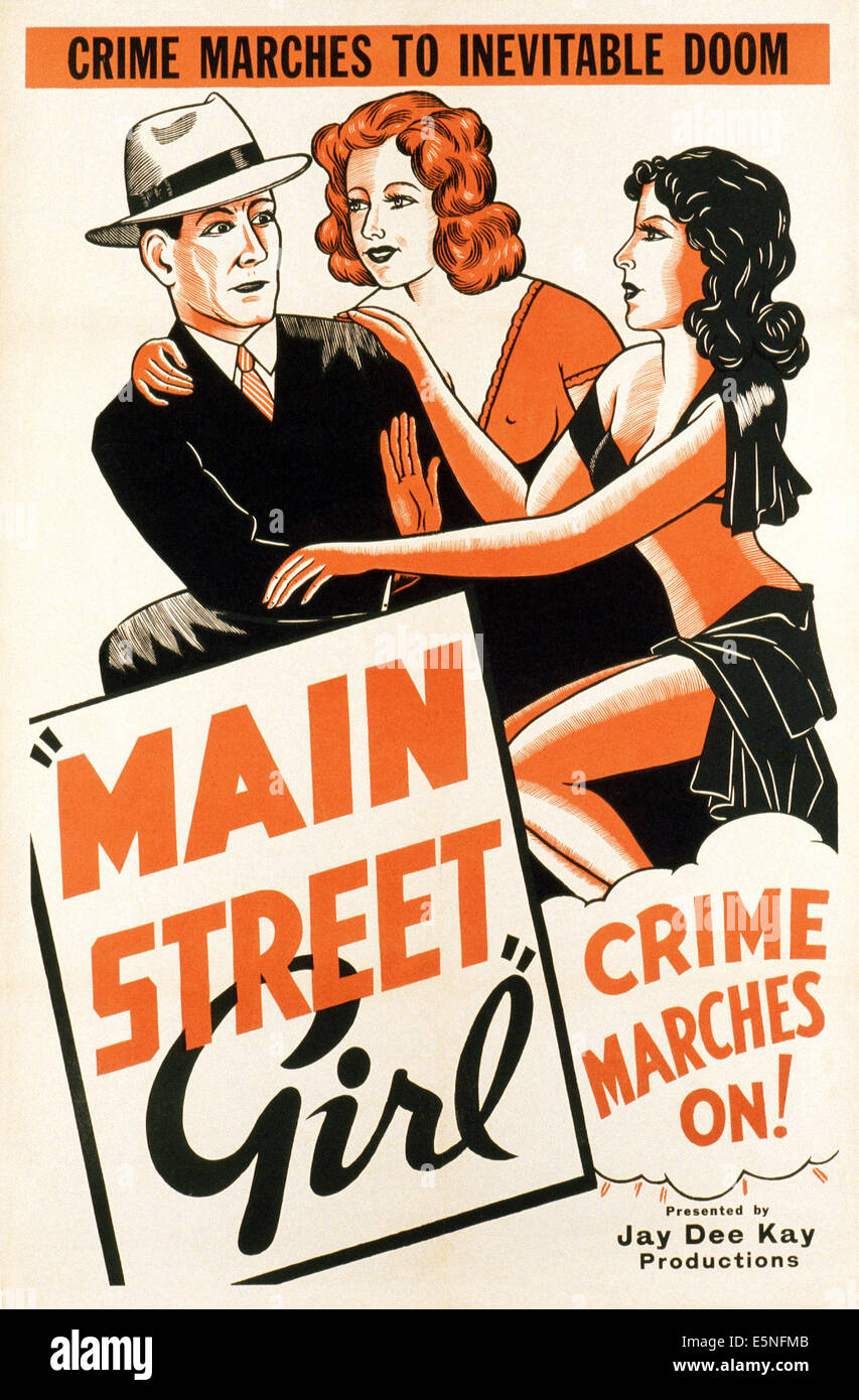 MAIN STREET GIRL, U.S. poster, 1938 Foto Stock