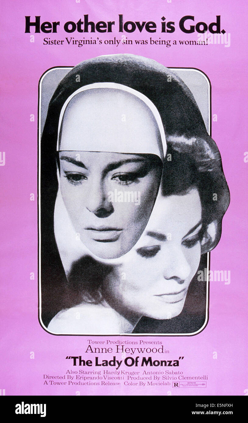 La signora DI MONZA (aka la monaca di Monza), poster, Anne Heywood, 1969 Foto Stock