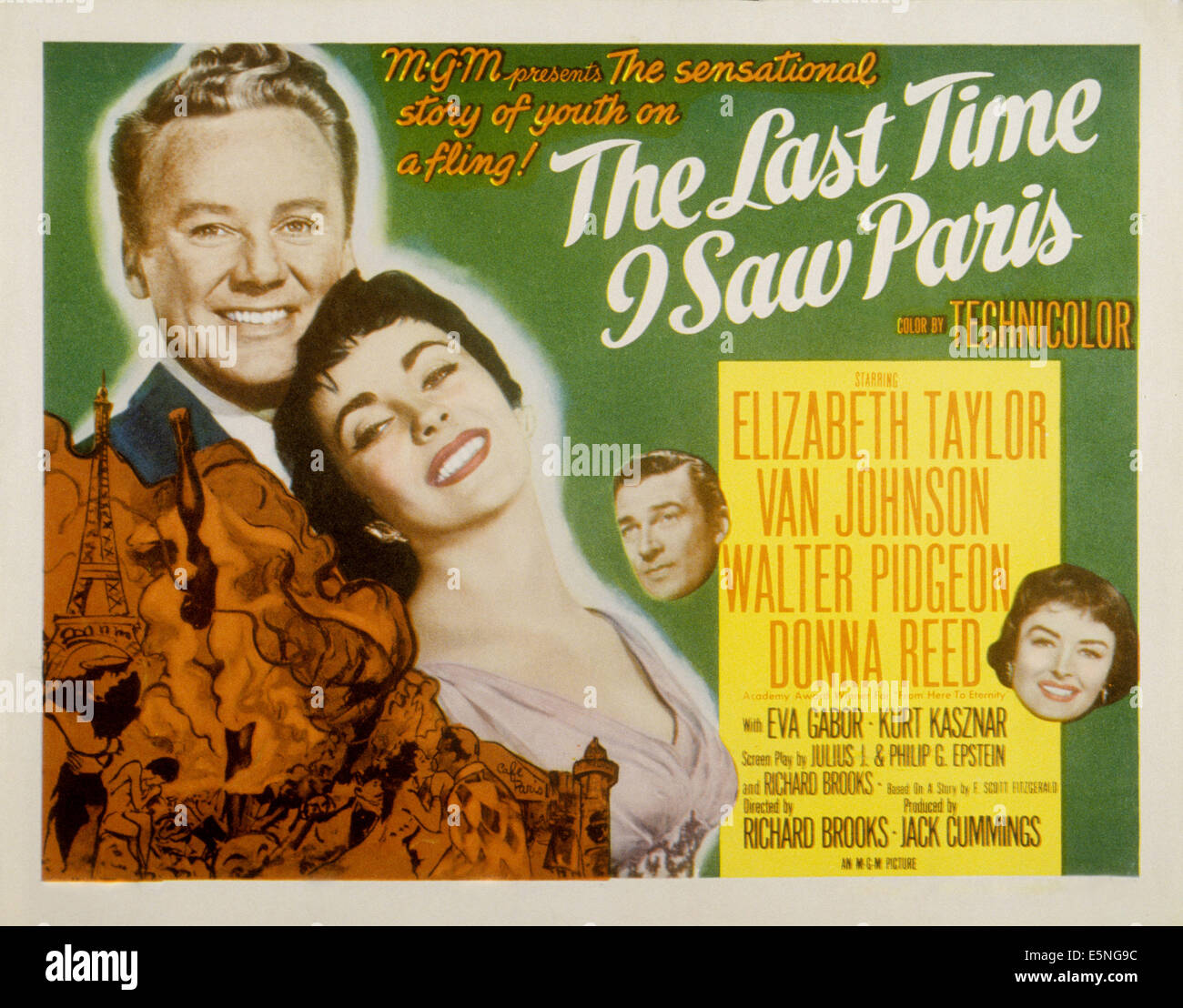 L'ultima volta che ho visto Parigi, Van Johnson, Elizabeth Taylor, Walter Pidgeon, Donna Reed, 1954 Foto Stock