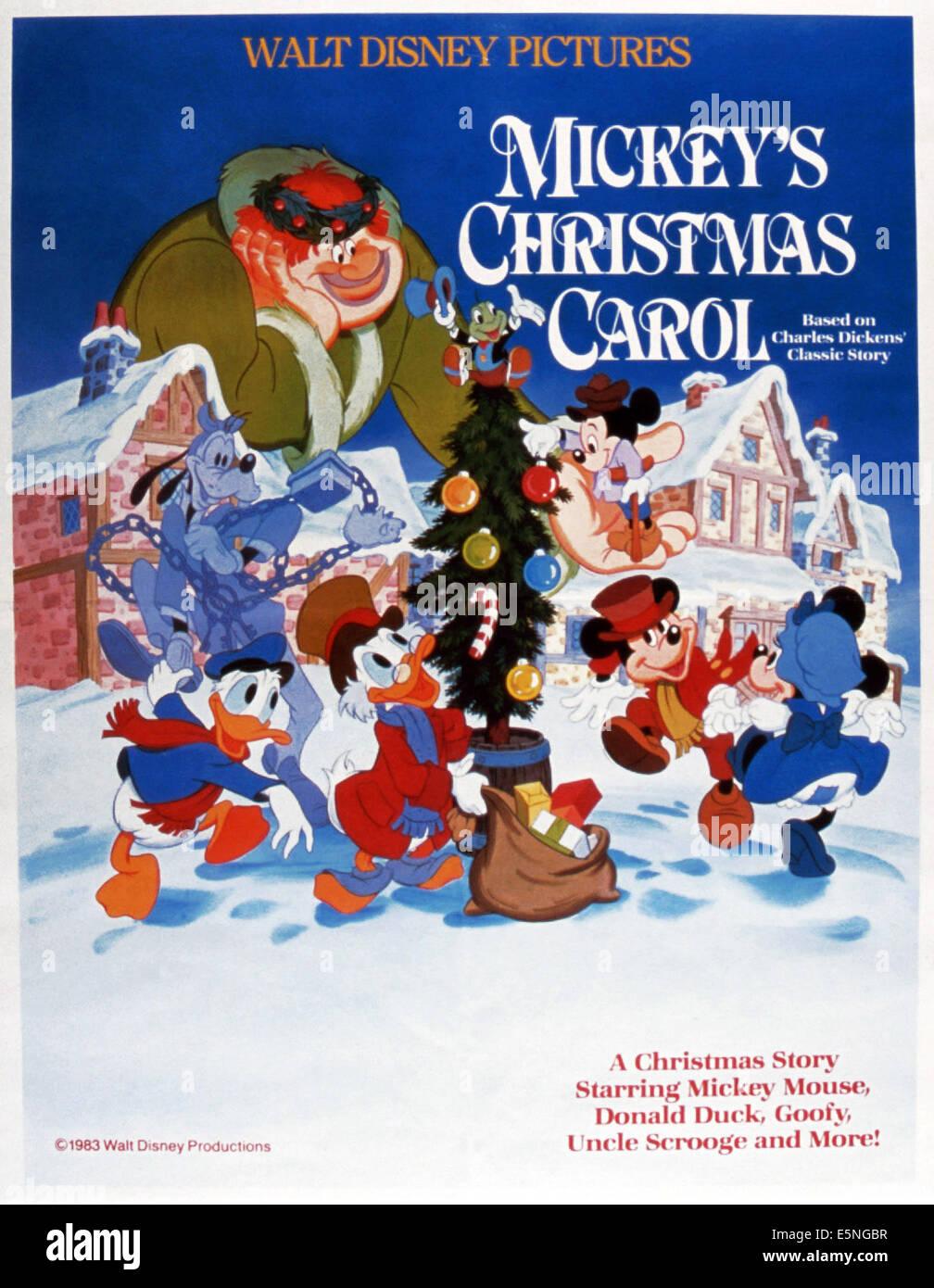 MICKEY'S CHRISTMAS CAROL, noi poster, Donald Duck, Scrooge McDuck, Topolino e Minnie Mouse, 1983 ©Walt Disney Foto Stock