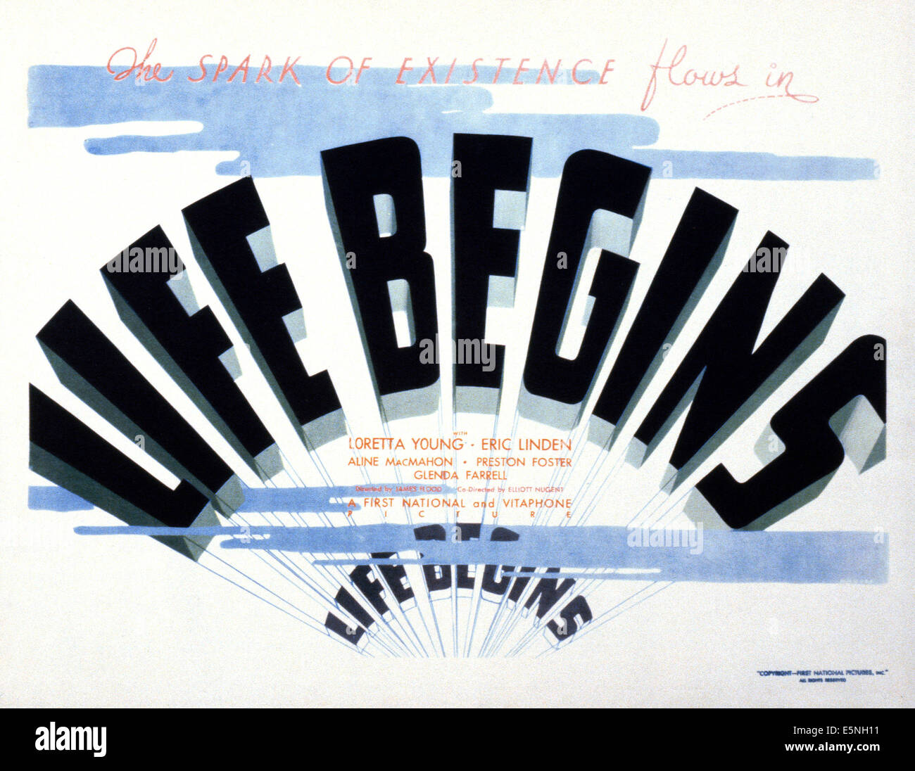 La vita inizia, lobbycard, 1932 Foto Stock