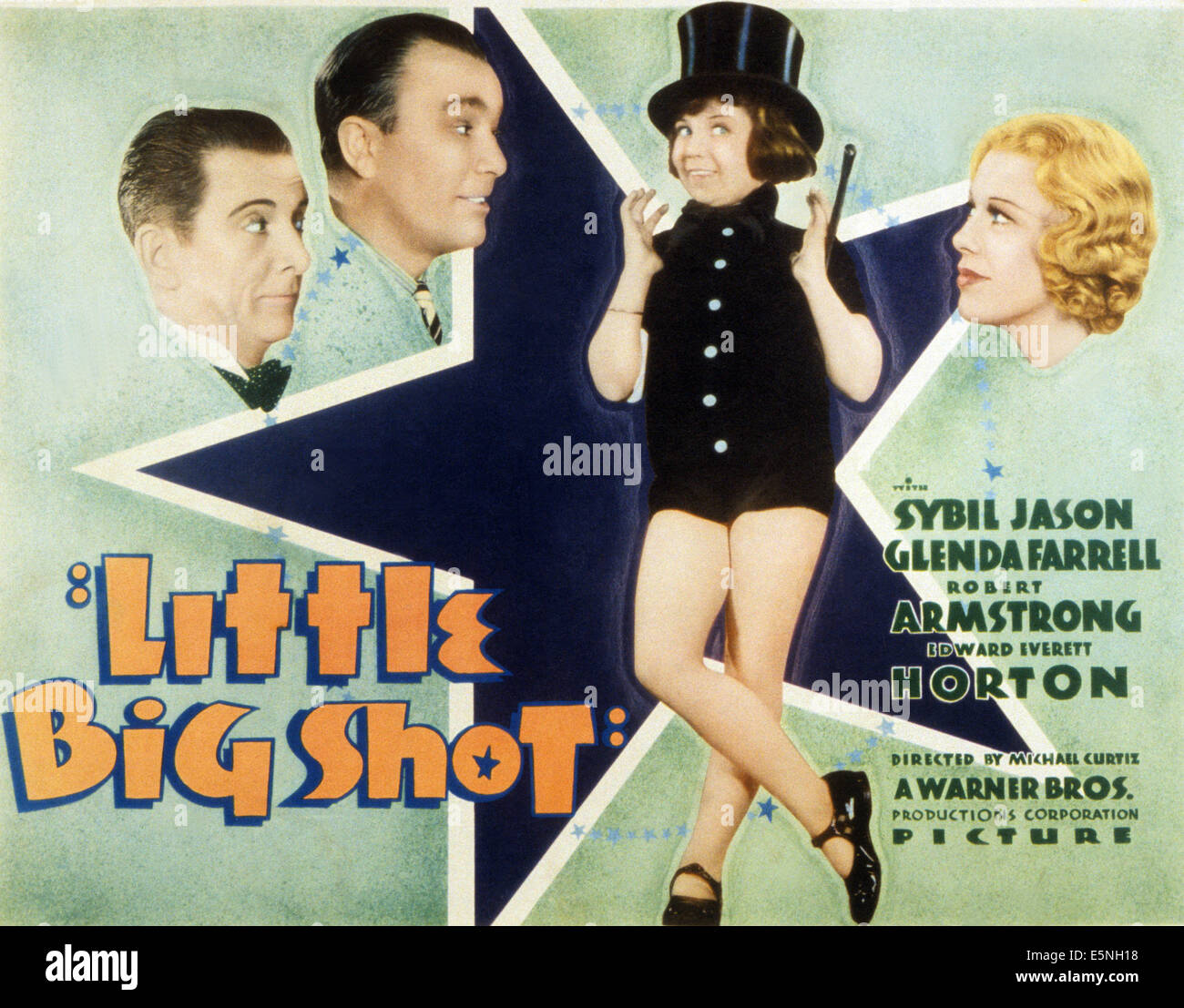 LITTLE BIG SHOT, l-r: Edward Everett Horton, Robert Armstrong, Sybil Jason, Glenda Farrell, locandina, 1935. Foto Stock