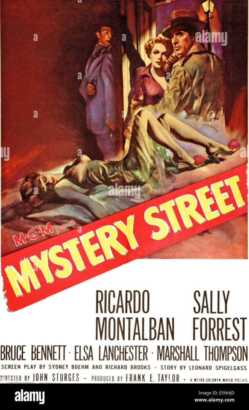 Mistero STREET, Sally Forrest, Ricardo Montalban, 1950 Foto Stock