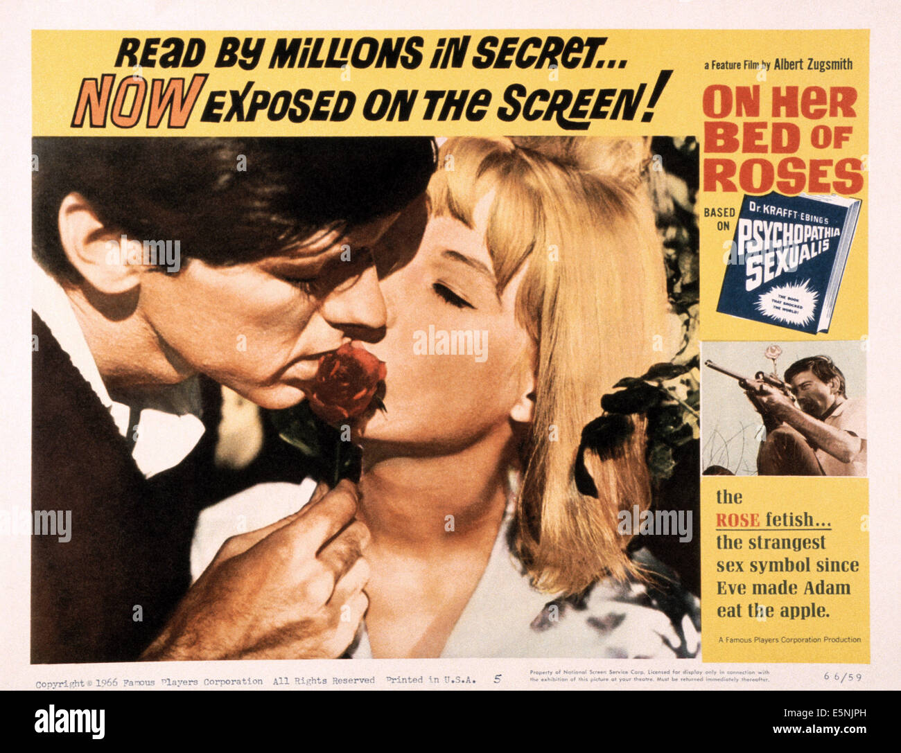 Sul suo letto di rose, (aka SEXUALIS PSICHEDELICO), US lobbycard, 1966 Foto Stock