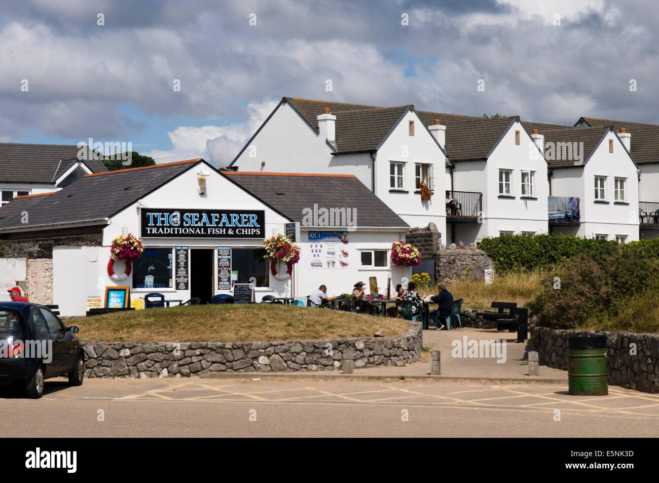 Il Gower, West Glamorgan,Wales UK la gente di mare e pesce ristorante Chip Port Eynon Foto Stock