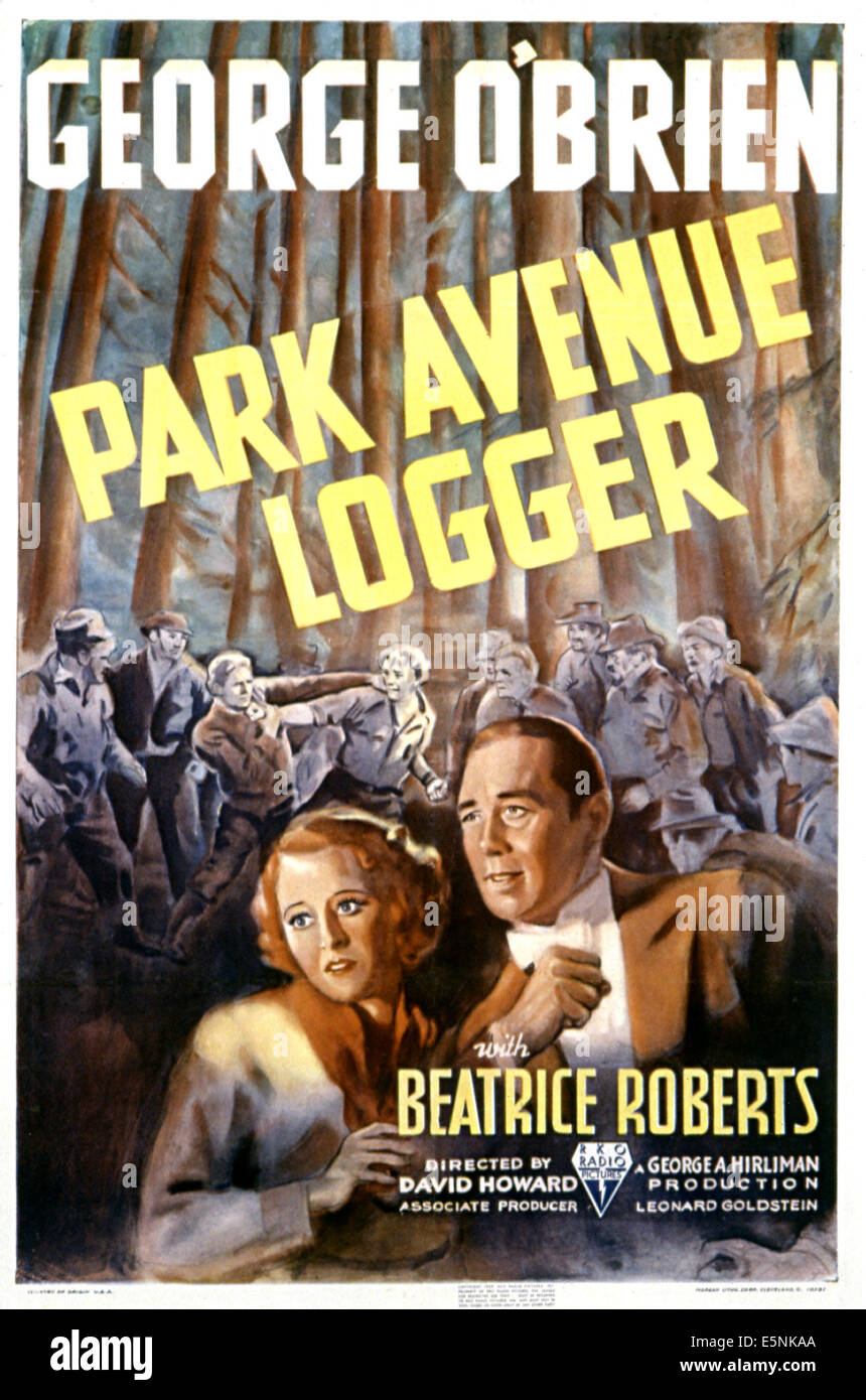 PARK AVENUE LOGGER, Beatrice Roberts, George O'Brien, 1937 Foto Stock