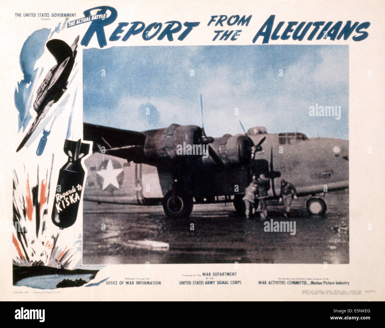 Dalla relazione Aleutians, noi lobbycard, 1943 Foto Stock