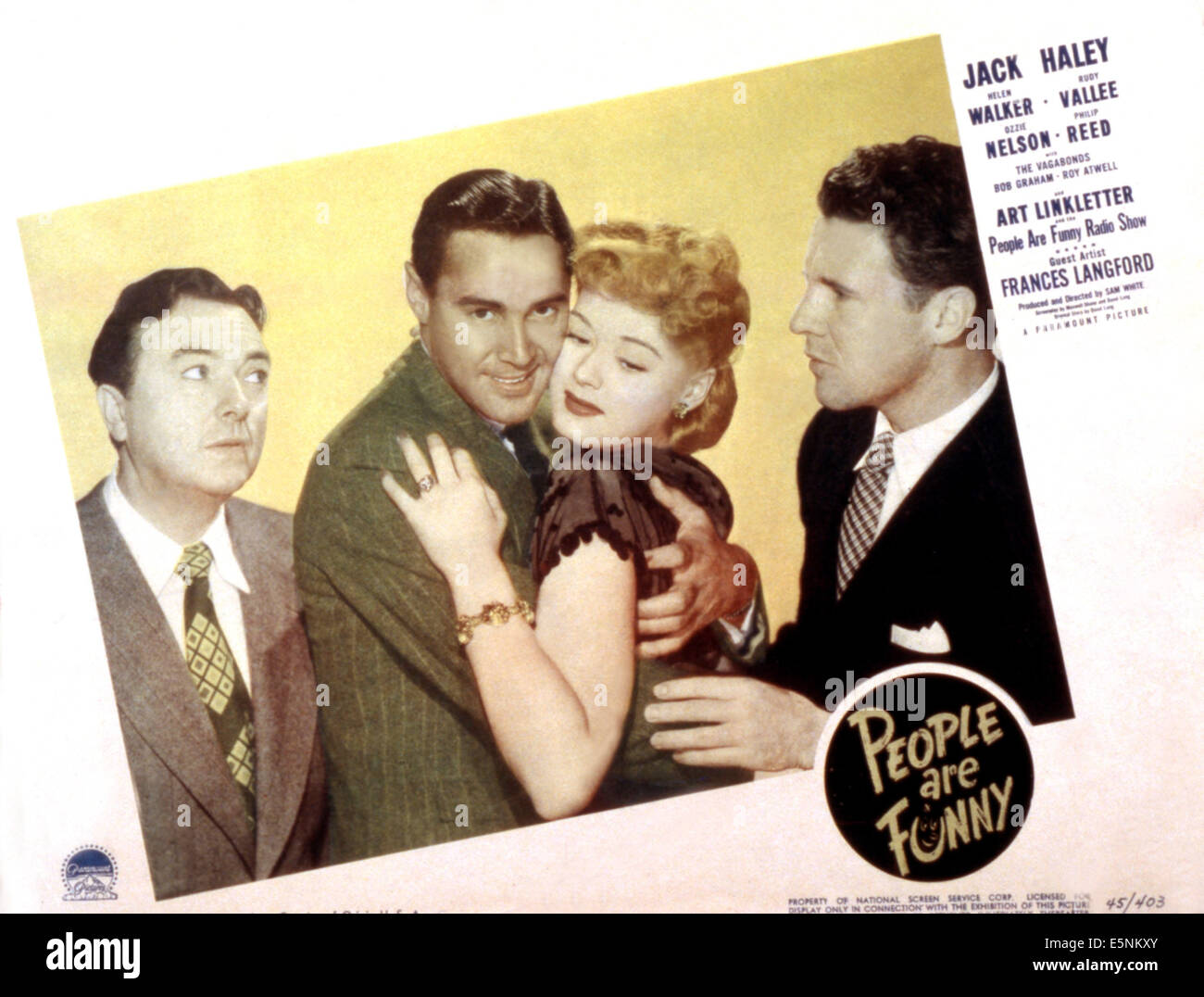 Le persone sono divertenti, Jack Haley, Phillip Reed, Helen Walker, Ozzie Nelson, 1946 Foto Stock