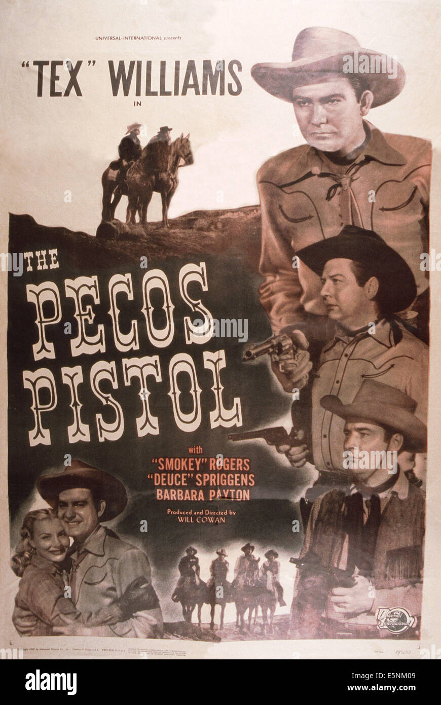 Il PECOS PISTOLA, noi poster, in basso da sinistra: Barbara Payton, Tex Williams, dal top: Tex Williams, Smokey Rogers, Deuce Foto Stock