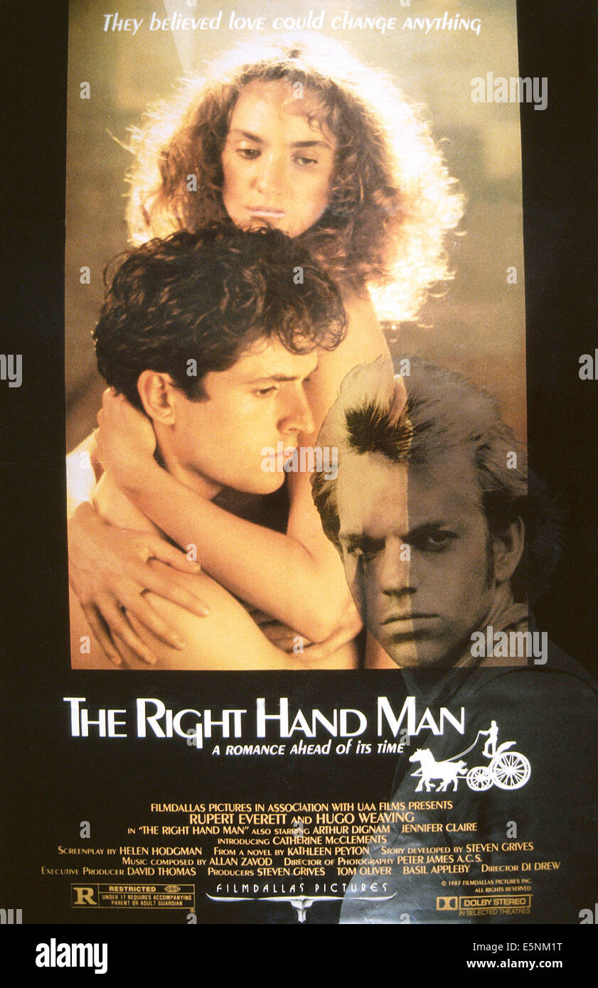 La mano destra uomo, noi poster, da sinistra: Rupert Everett, Catherine McClements, Hugo Weaving, 1987, © Film Dallas/cortesia Foto Stock