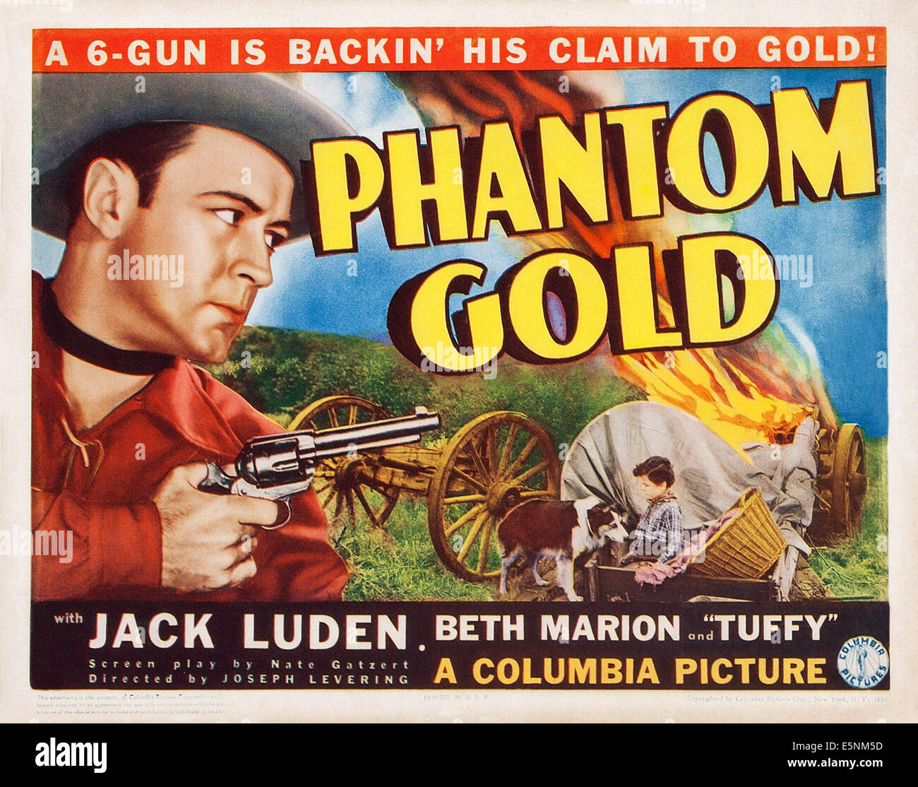 GOLD PHANTOM, noi lobbycard, Jack Luden, 1938 Foto Stock