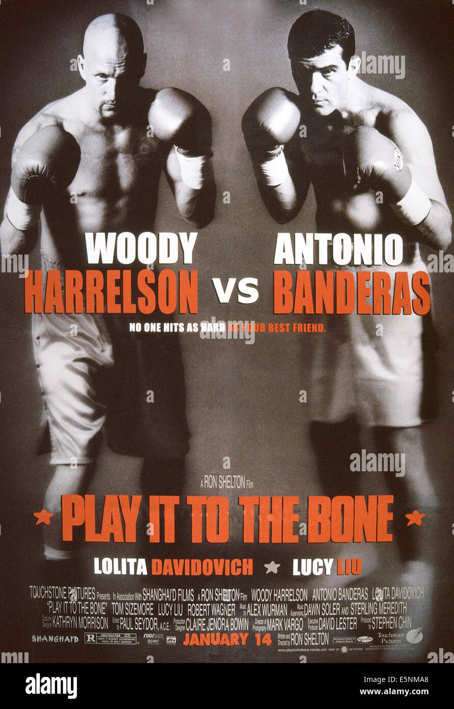 Giocare all'osso, noi poster, da sinistra: Woody Harrelson, Antonio Banderas, 1999 © Buena Vista/cortesia Everett Collection Foto Stock
