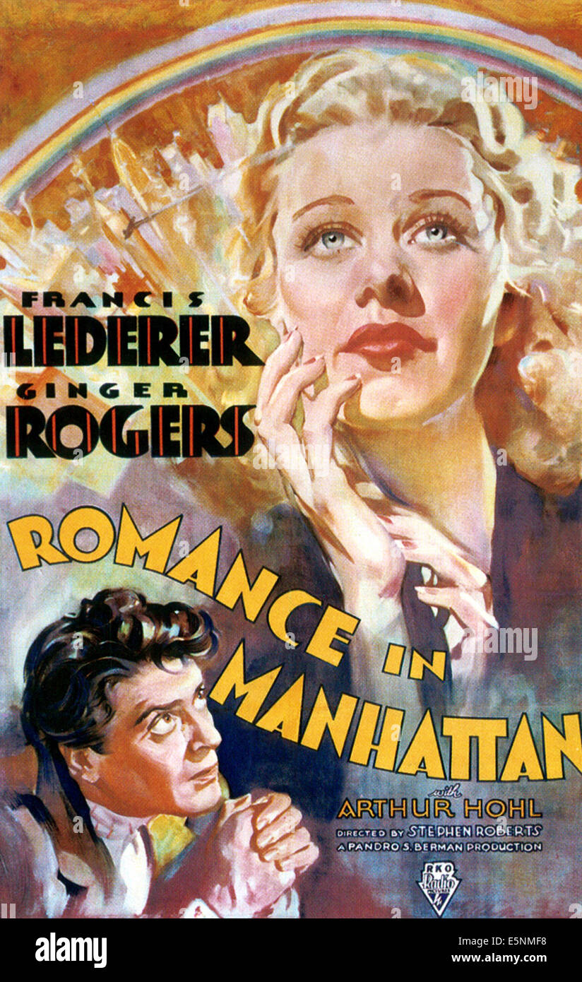 Romanticismo in Manhattan, Ginger Rogers, Francis Lederer, 1935 Foto Stock