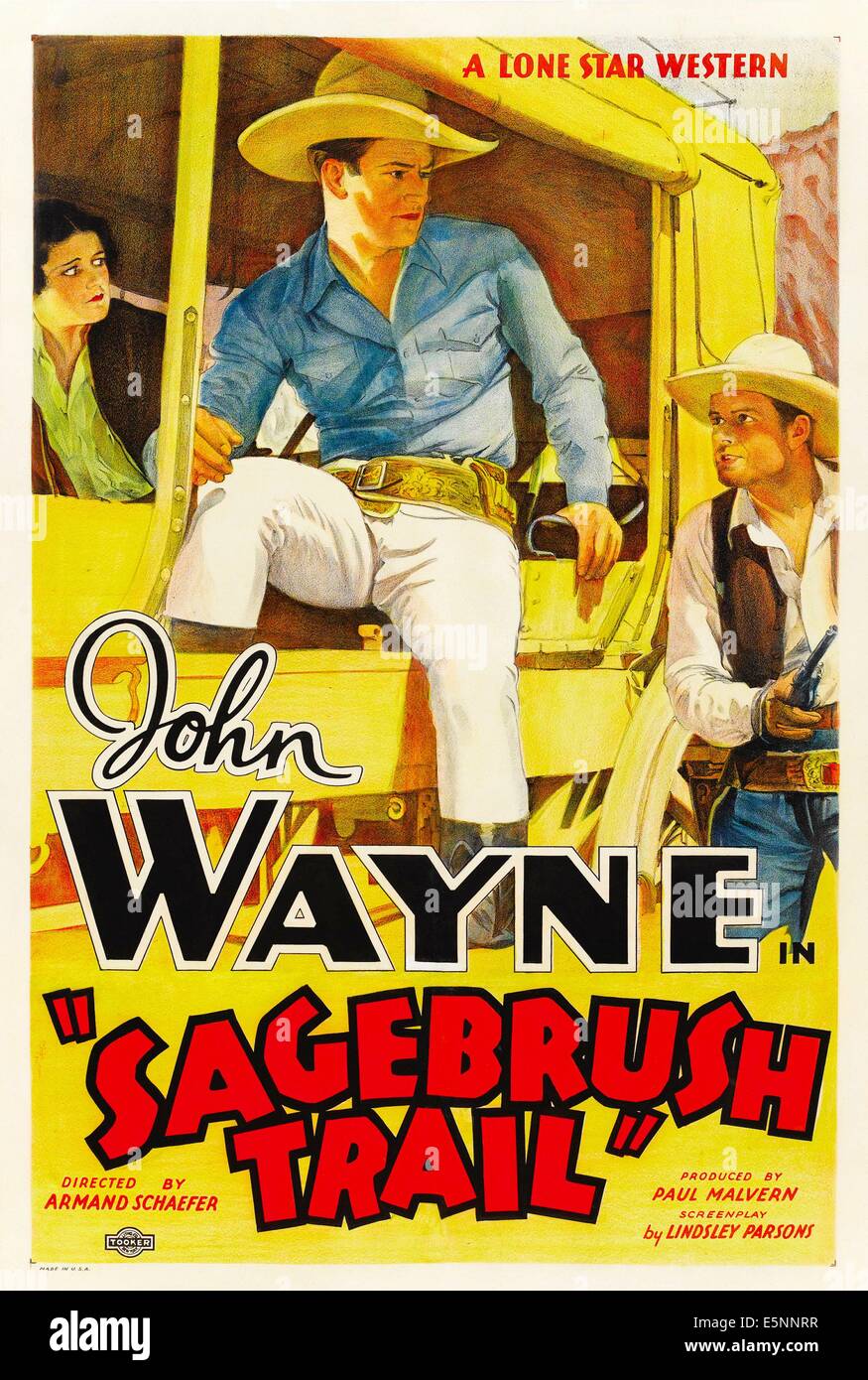 SAGEBRUSH TRAIL, Nancy Shubert, John Wayne, Lane Chandler, 1933 Foto Stock