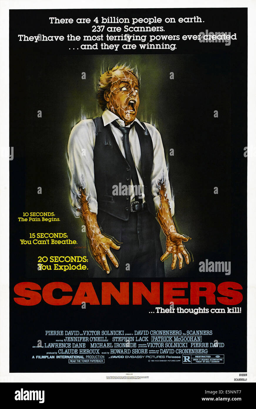 Scanner, noi locandina, Michael Ironside, 1981 Foto Stock Scanner, noi locandina, Michael Ironside, 1981 Foto Stock