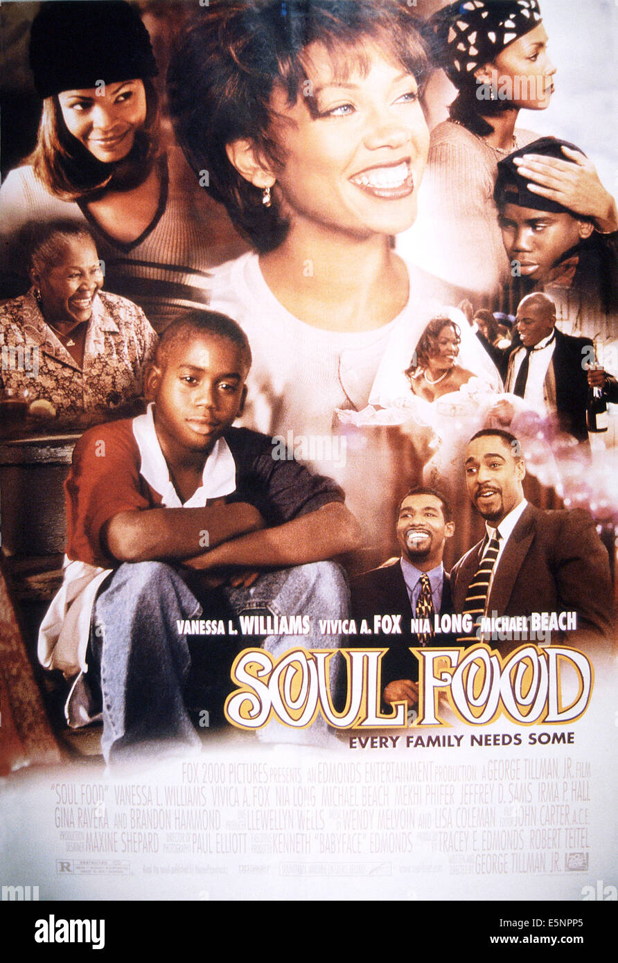 SOUL FOOD, noi poster, parte superiore da sinistra: Nia lungo, Vanessa Williams, Vivica A. Fox, Brandon Hammond, Irma P. Hall (al centro a sinistra), Foto Stock