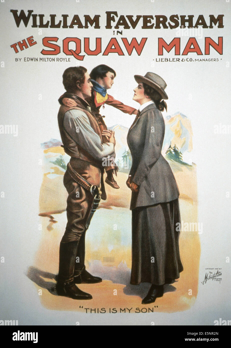 La SQUAW MAN, William Faversham (sinistra), 1907 fase di produzione Foto Stock