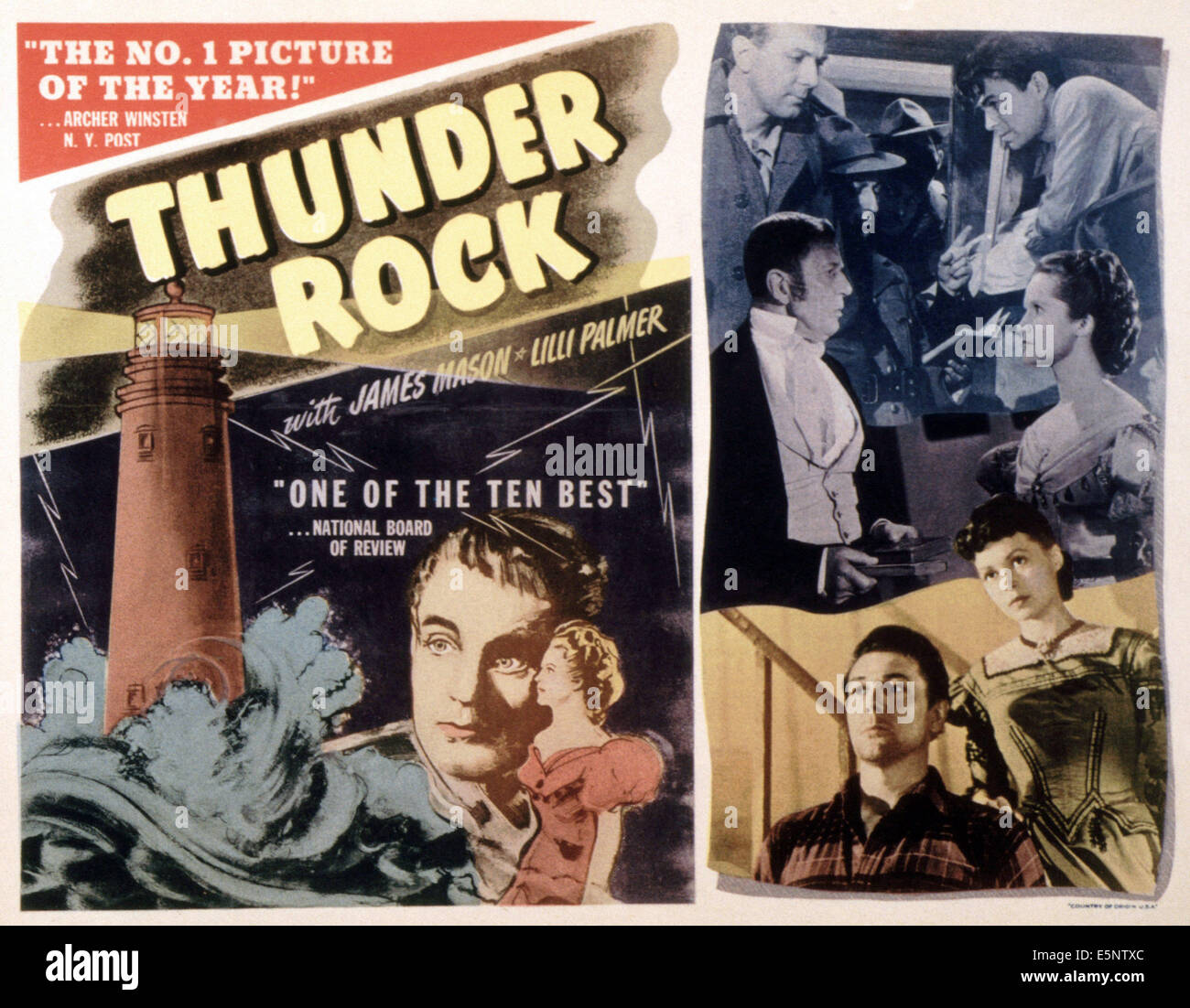 THUNDER ROCK, noi poster, in alto a destra da sinistra: Michael Redgrave, James Mason, centro a destra da sinistra: Frederick Valk, Barbara Foto Stock