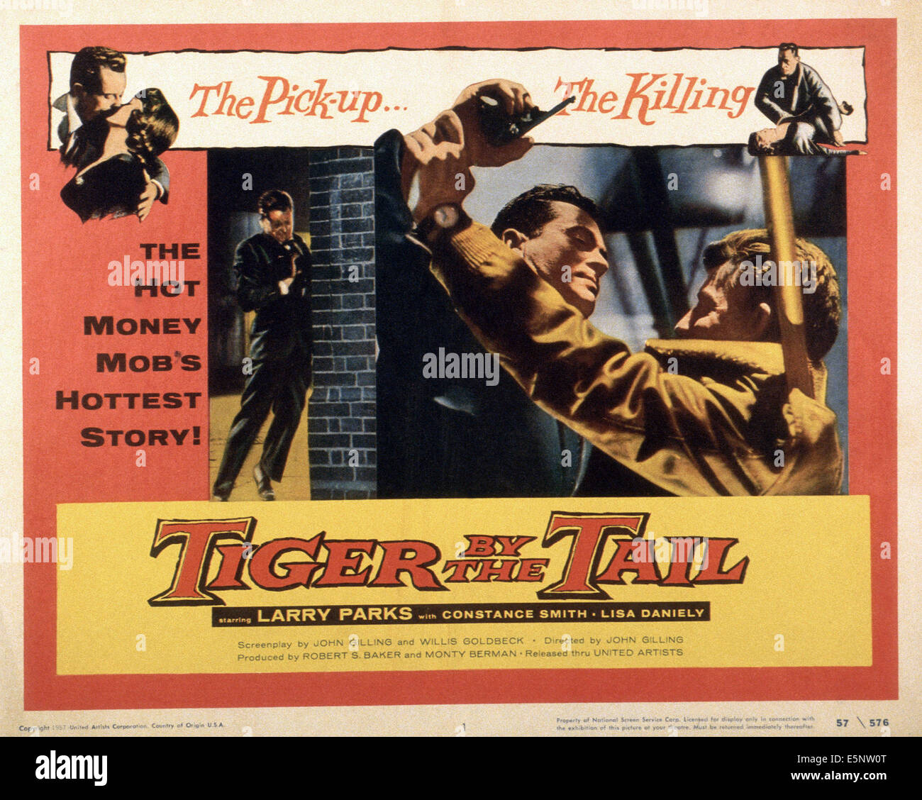 TIGER PER LA CODA (aka CROSS-UP), US poster, Larry parchi (sinistra e tenendo la pistola), 1955 Foto Stock