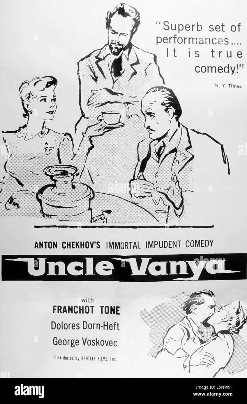 Zio VANYA, noi locandina, in alto, da sinistra: Dolores Dorn, Franchot Tone, George Voskovec, 1957 Foto Stock