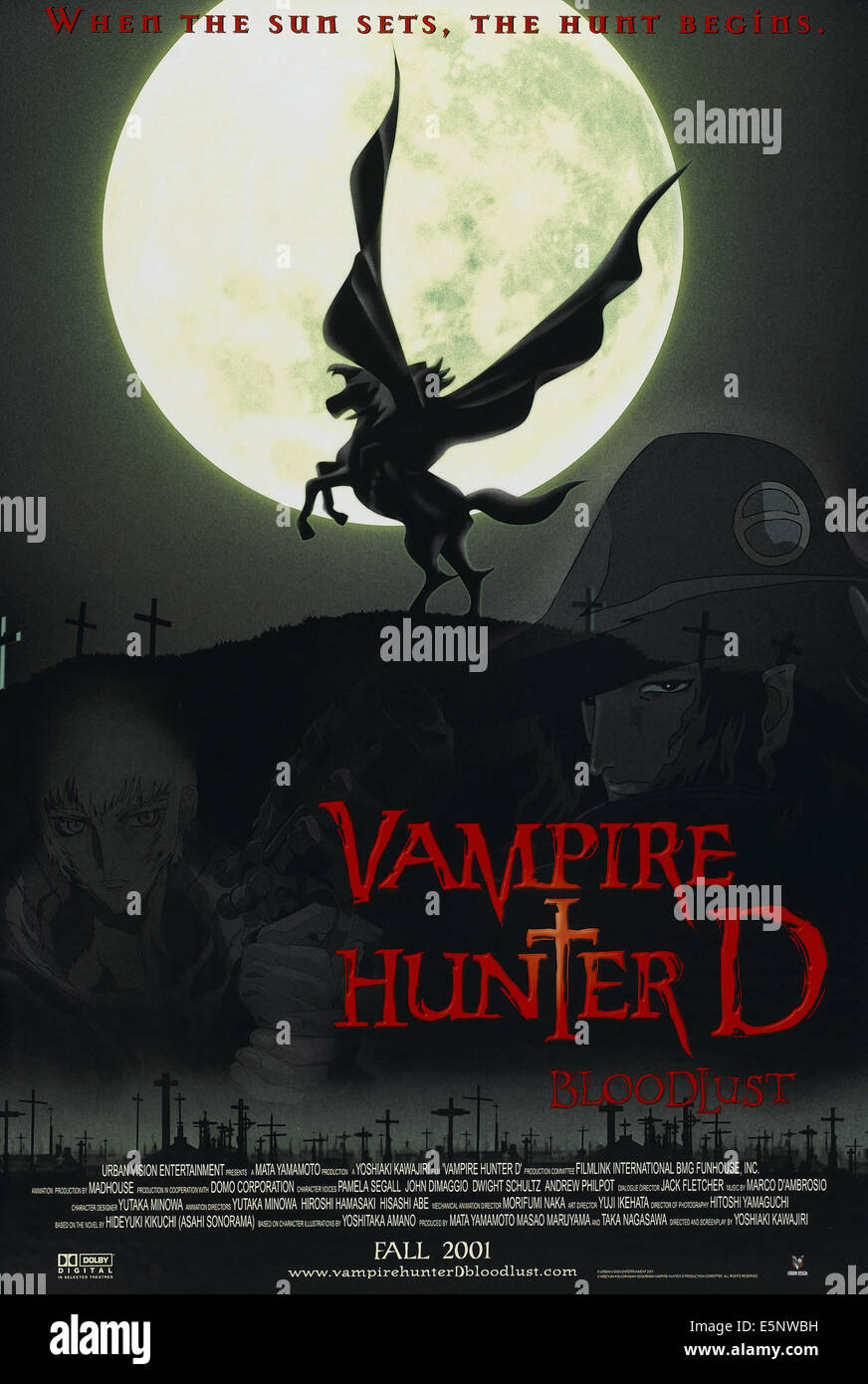 Il cacciatore di vampiri D: Sete di sangue, noi anticipo locandina, 2000. ©Urban Vision Entertainment/cortesia Everett Collection Foto Stock