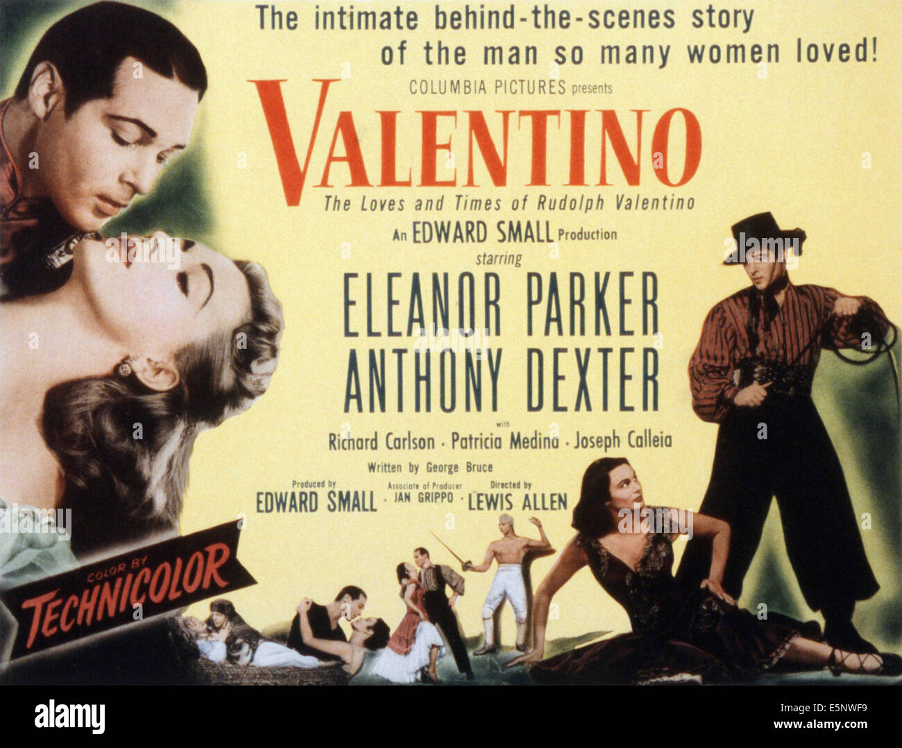 VALENTINO, Anthony Dexter, ELEANOR PARKER, Patricia Medina, 1951 Foto Stock