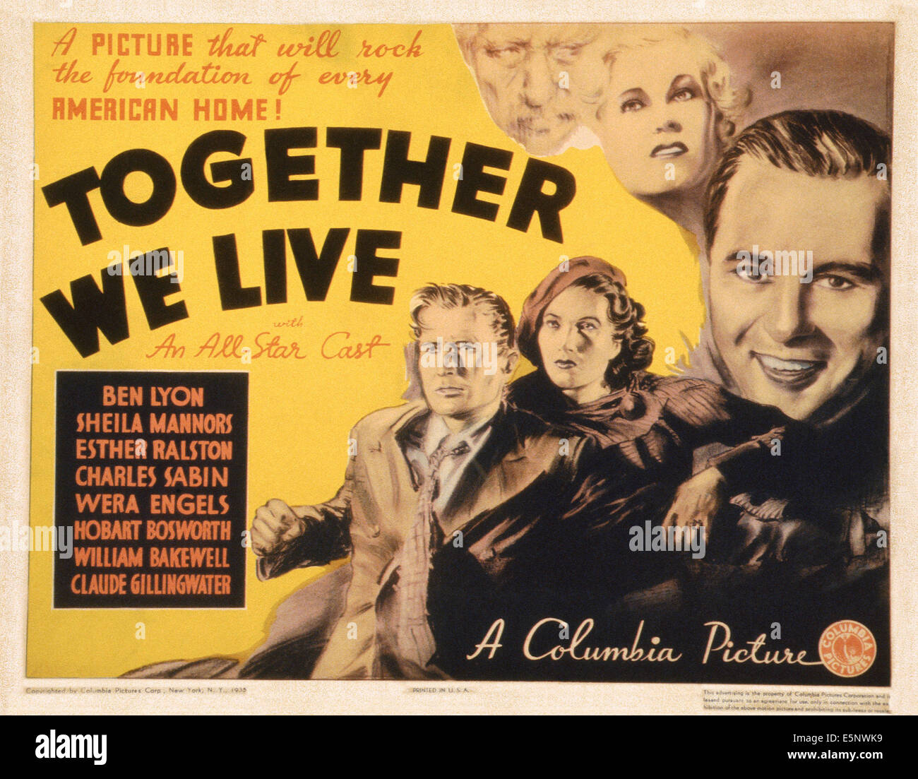 Insieme possiamo vivere, noi lobbycard, dall'alto: Willard Mack, Esther Ralston, Ben Lyon, Sheila Mannors (aka Sheila Bromley), William Foto Stock