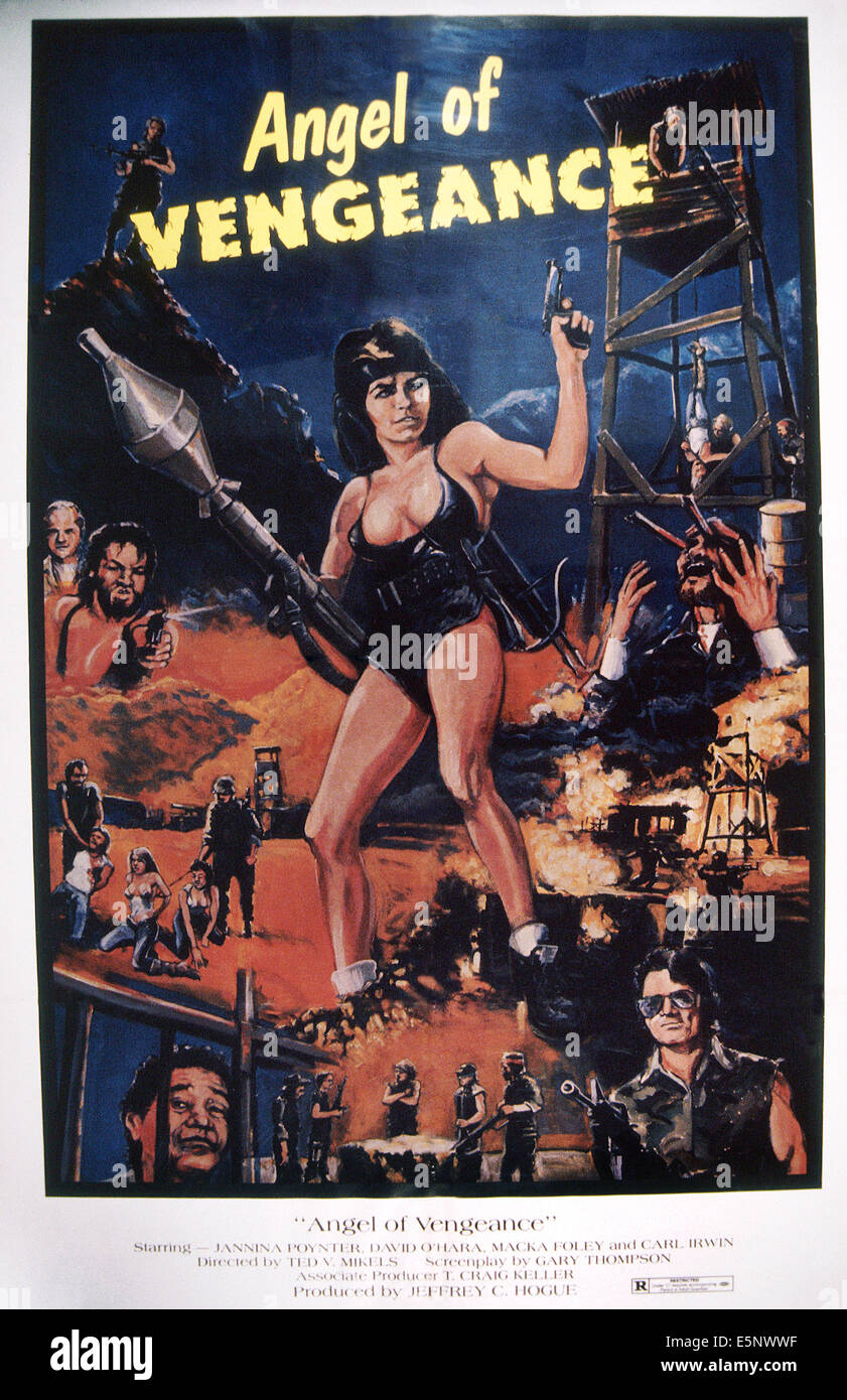 La guerra CAT, (aka angelo della vendetta), US poster, Janina Poynter (centro), 1987 Foto Stock