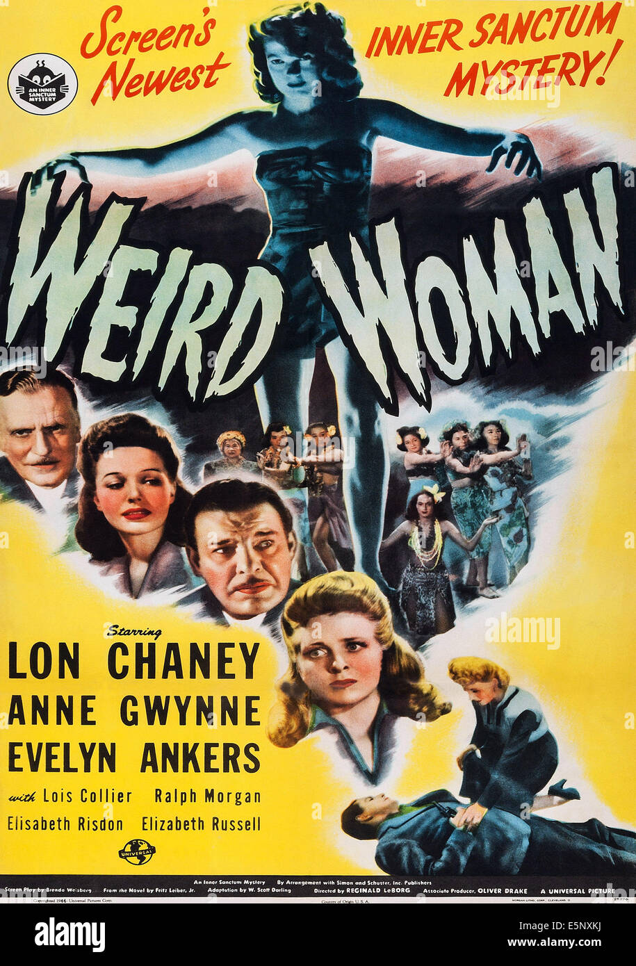 WEIRD DONNA, noi locandina, Anne Gwynne (superiore), Lon Chaney Jr (seconda dal basso), 1944 Foto Stock