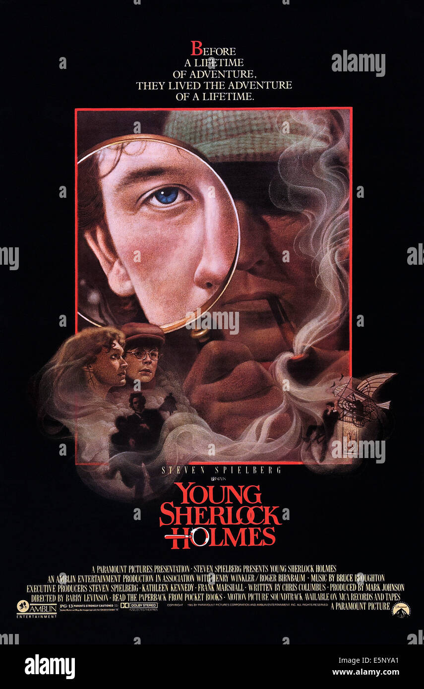 Giovani Sherlock Holmes, noi locandina, Nicholas Rowe, (superiore), Alan Cox, (seconda a sinistra), 1985. ©Paramount/cortesia Everett Foto Stock