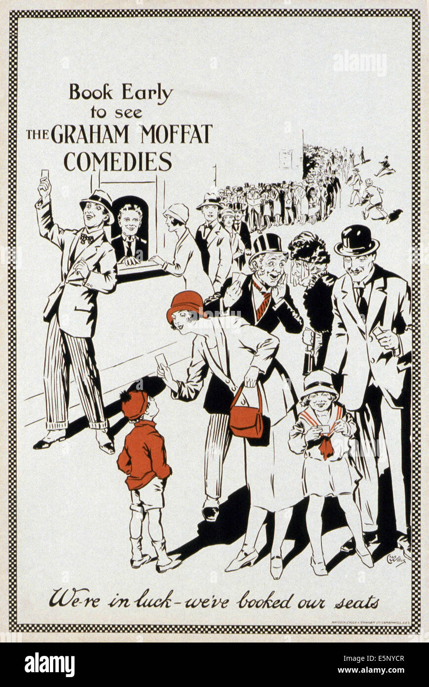 Poster generici per i film del comico britannico Graham Moffat, 1930s Foto Stock