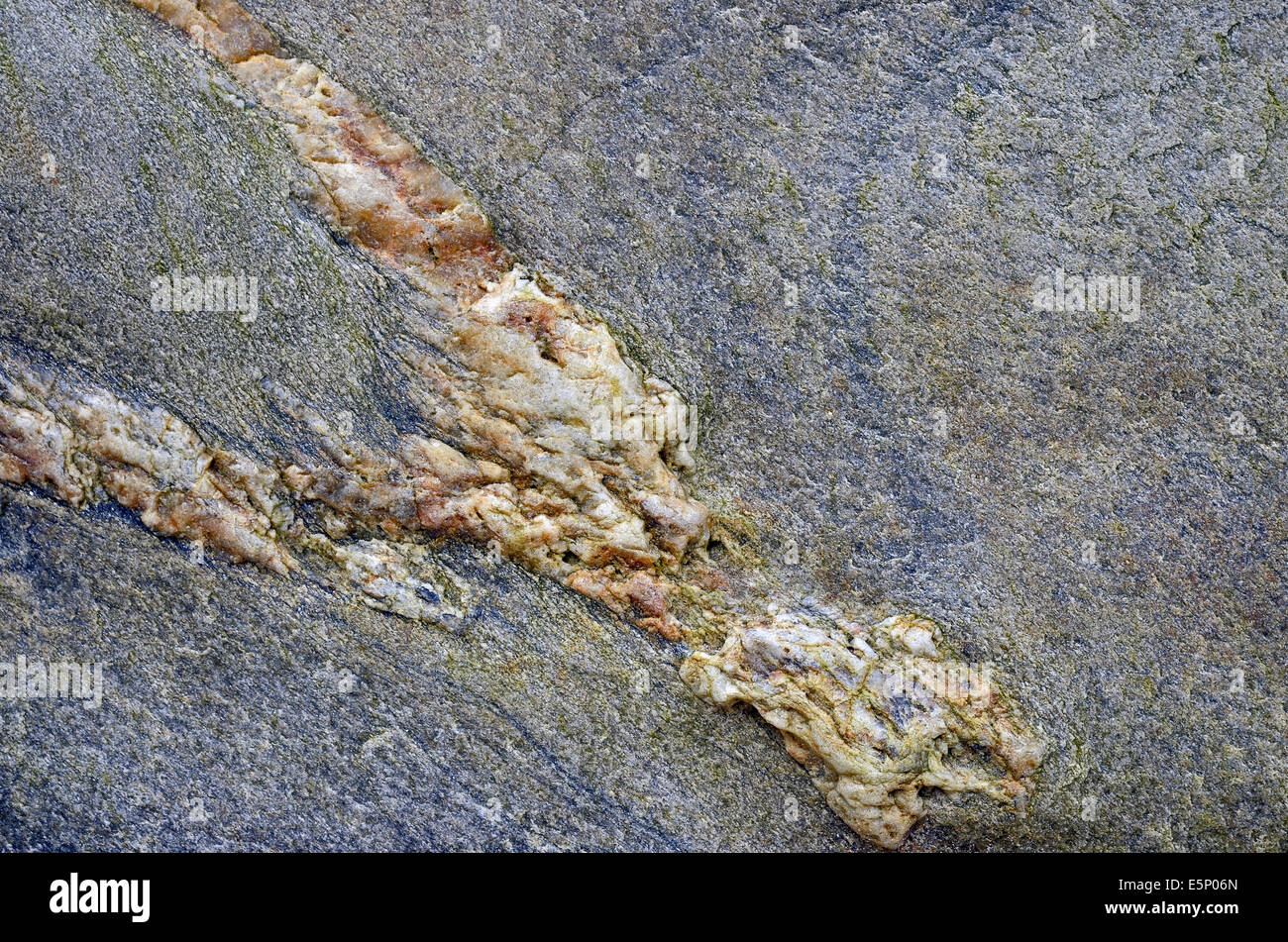 Bande di quarzite in sequenza Dalradian rocce metamorfiche su Achill Island, nella contea di Mayo, Irlanda Foto Stock