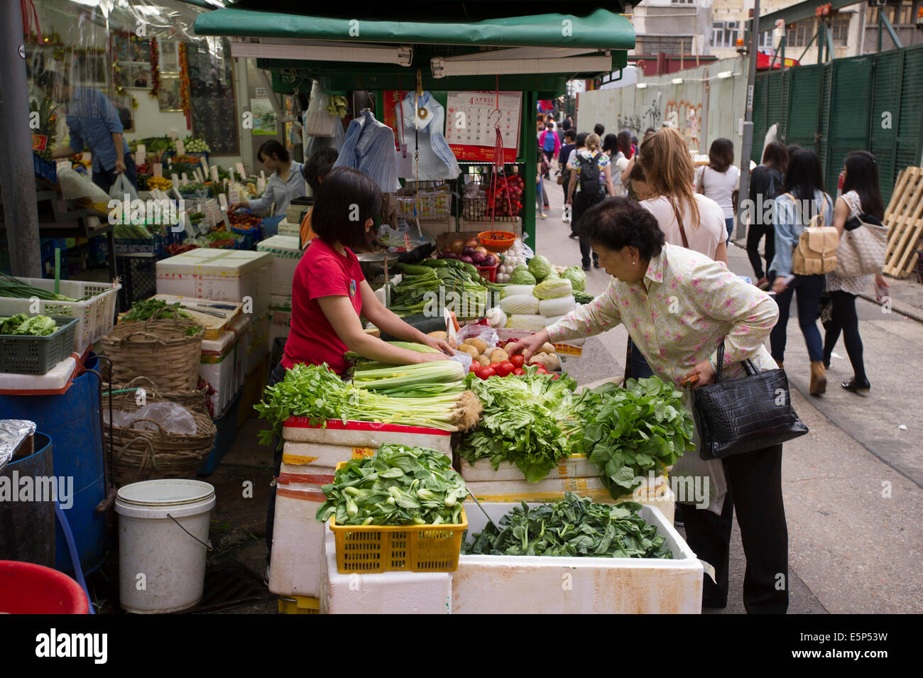 Hong Kong street market alimentare Foto Stock