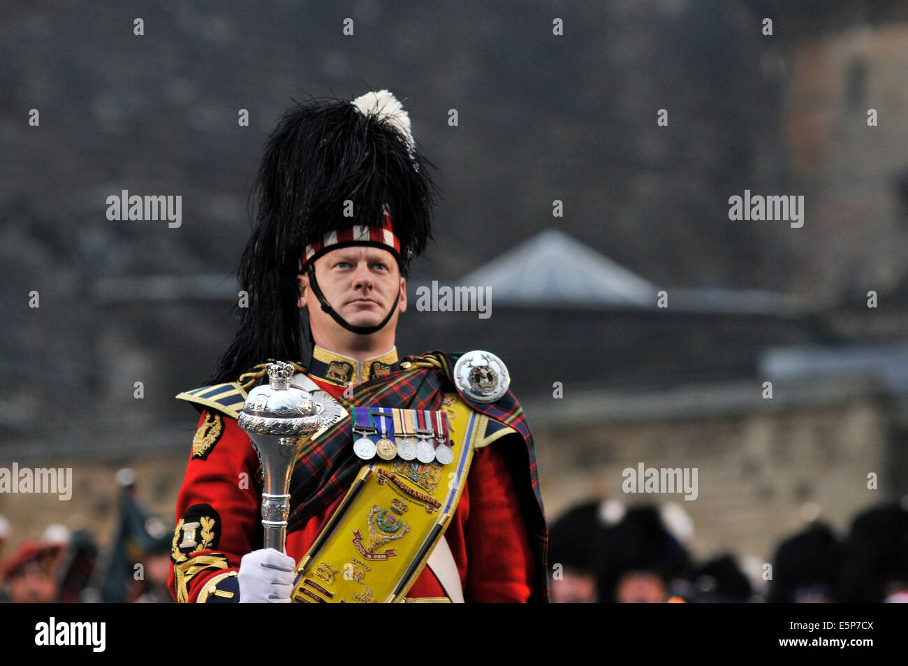 Edimburgo, Scozia, Regno Unito. Il 2 agosto 2014. Il Royal Edinburgh Tattoo militare avviene sulla spianata della famosa in tutto il mondo e Foto Stock