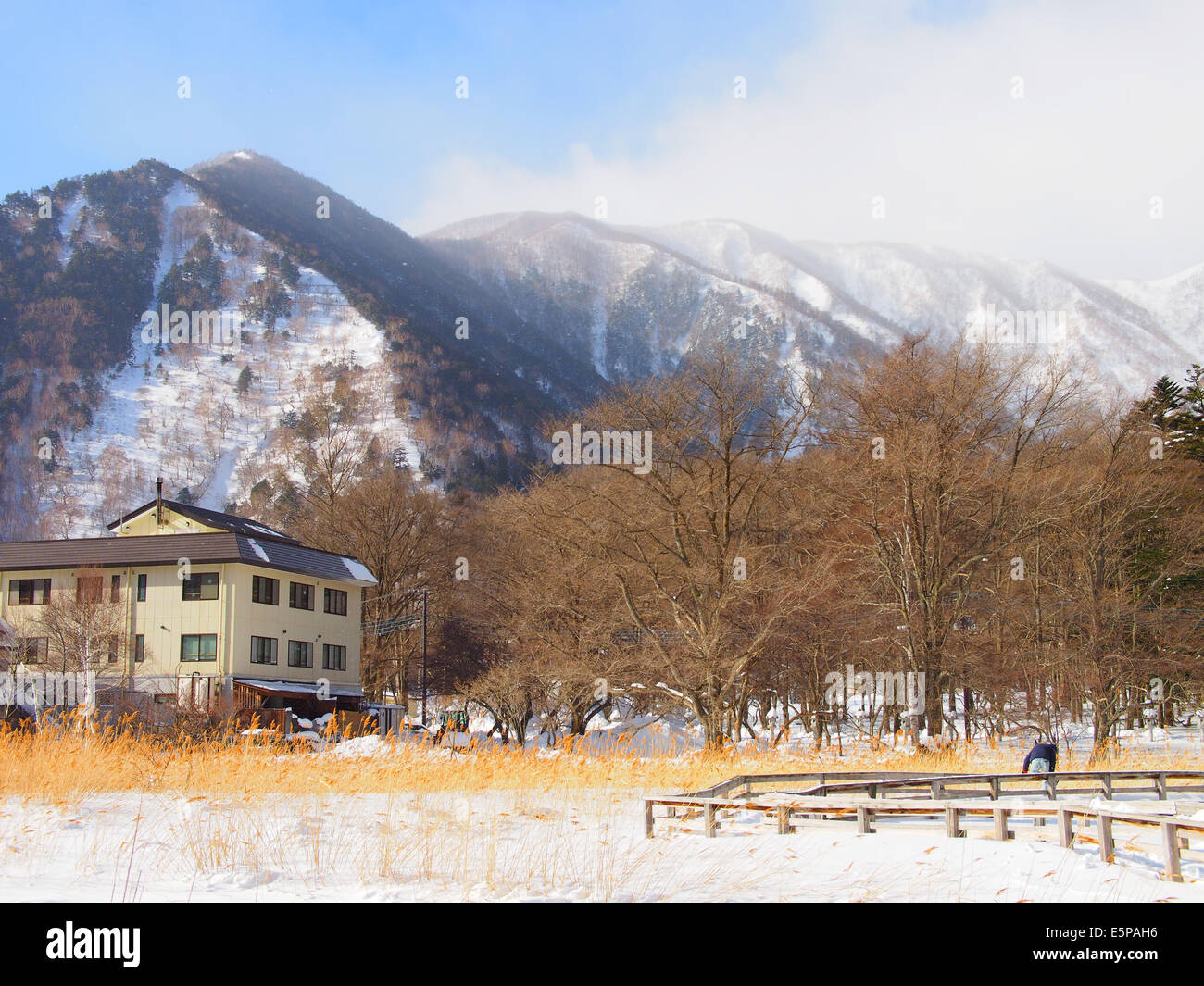 Inverno al Lago Yuno, Nikko, Tochigi, Giappone Foto Stock